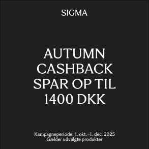SIGMA Autumn Cashback 1/10-25 - 1/12-25