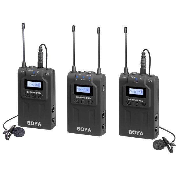 Boya UHF Dual Lavalier Microphone Wireless BY-WM8 Pro-K2
