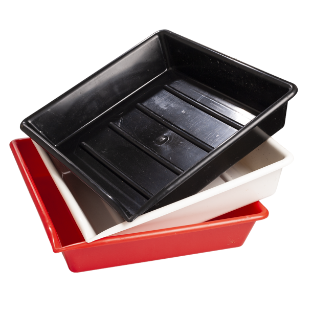 3 stk. Fremkaldersk�l 24x30, sort, r�d og hvid