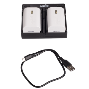 Jupio USB Dual oplader til Canon inkl. 2 stk. LP-E6NH batterier