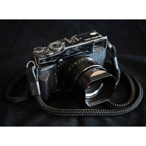 Hyperion X Black Strap - Black Leather - Black X -Camera Strap 120 cm