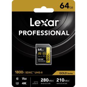 Lexar Pro 1800x SDXC U3 V60 UHS-II R280/W210 64GB
