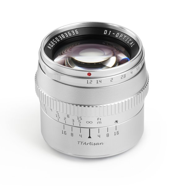 TTArtisan 50mm f/1,2 til Sony E (APS-C), Slv