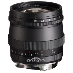 Voigtlnder Ultron 1,9/75 mm M.C. VM, sort, Objektiv