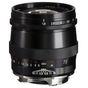 Voigtlnder Ultron 1,9/75 mm S.C. VM, sort, Objektiv