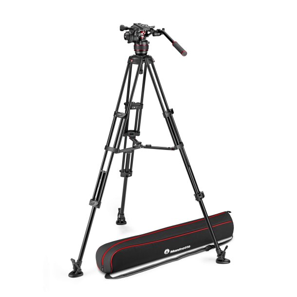 MANFROTTO Stativkit Video Nitrotech 608 + Alu Twin MS Midterspreder