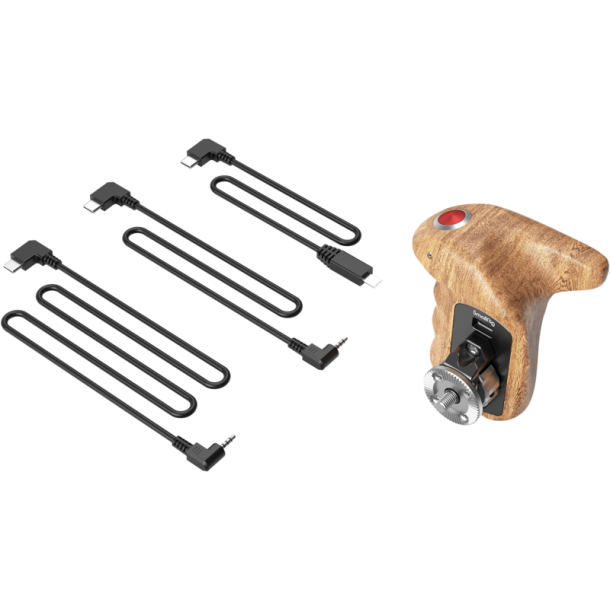 SmallRig 3324 Rosette Side Handle Wood with Record Start/Stop Remote Trigger