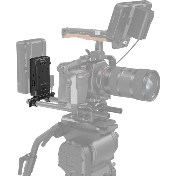 SmallRig 3498 Battery Adapter Plate V-Mount (Basic Version) with Dual Rod Clamp