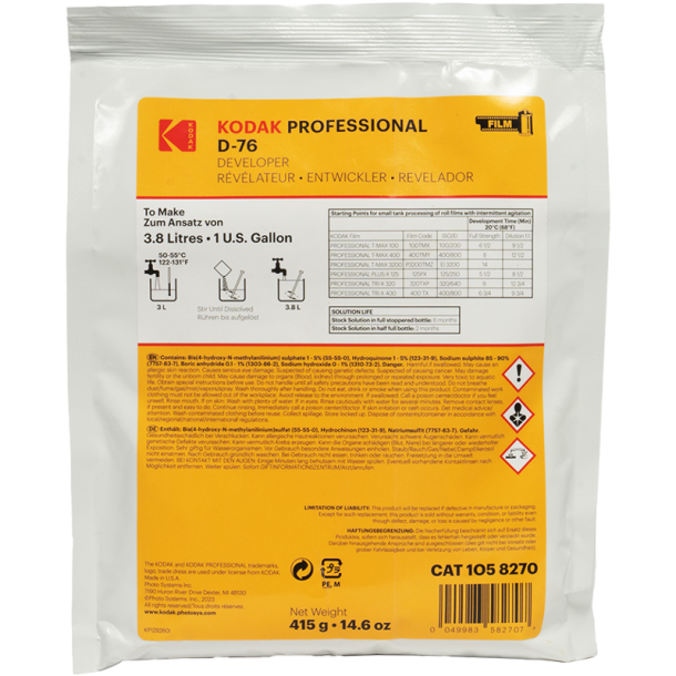 Kodak Professional D-76 Film Developer Powder To Make 3.8L