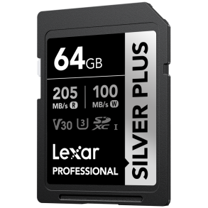 Lexar SDXC Professional SILVER Plus UHS-I/U3/A2/4K R205/W100 (V30) 64GB