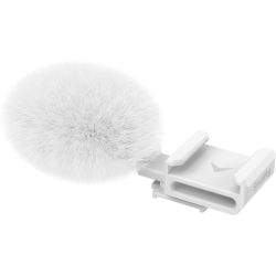 SmallRig 4734 Cold Shoe Adapter with Furry Windscreen for Sony ZV series cameras (white)