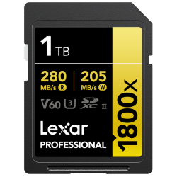 Lexar SDXC Pro 1800x U3 UHS-II R280/W210 (V60) 1TB