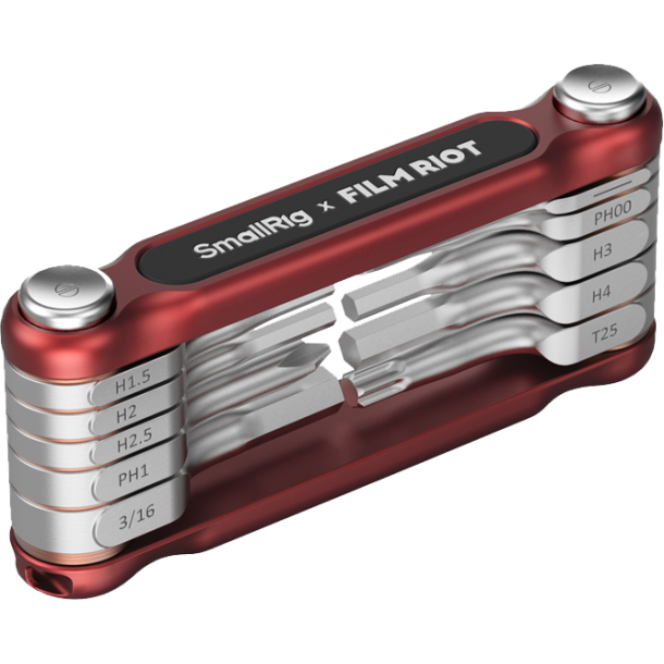 SmallRig 4813 x FILM RIOT 10-in-1 Folding Wrench Set with Multiple Angle Positioning Red