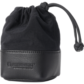 Artisan & Artist | ACAM-LP120 | Fabric and Leather Lens Pouch (S) Black