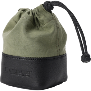 Artisan & Artist | ACAM-LP120 | Fabric and Leather Lens Pouch (S) Khaki/Black