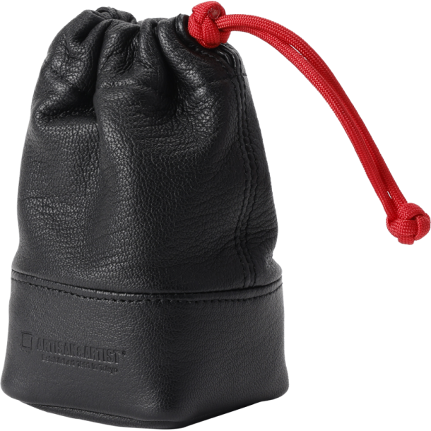 Artisan &amp; Artist | ACAM-LPL140 | Full Leather Lens Pouch (M) Black