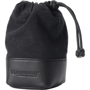 Artisan & Artist | ACAM-LP140 | Fabric and Leather Lens Pouch (M) Black