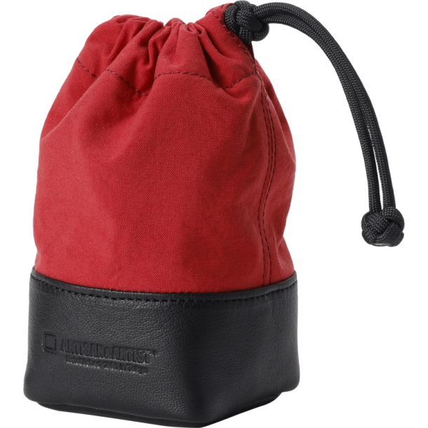 Artisan &amp; Artist | ACAM-LP140 | Fabric and Leather Lens Pouch (M) Red/Black