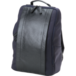 Artisan &amp; Artist | RR4-06C | Leather Panel Backpack, Navy