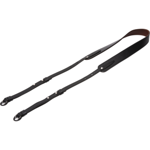 Artisan & Artist | ACAM-284 | Three-length Adjust. Italian Leather Strap (w/Ring/Eyelets) Black