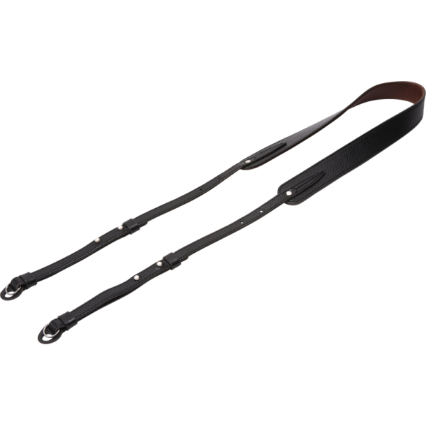 Artisan &amp; Artist | ACAM-284 | Three-length Adjust. Italian Leather Strap (w/Ring/Eyelets) Black
