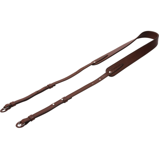 Artisan &amp; Artist | ACAM-284 | Three-length Adjust. Italian Leather Strap (w/Ring/Eyelets) Dark Brown