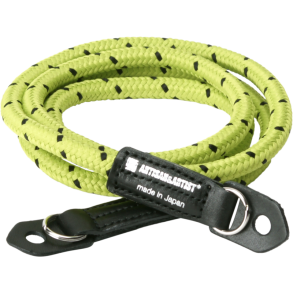 Artisan & Artist | ACAM-701 | Silk Camera Strap Pin-dot Cord, Yellowgreen/Black