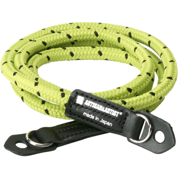 Artisan &amp; Artist | ACAM-706 | Silk Camera Strap Pin-dot Cord (Long) Yellowgreen/Black