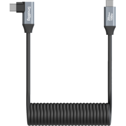 SmallRig 4792 USB-C Straight to USB-C Angled Coiled Data Cable