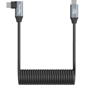 SmallRig 4792 USB-C Straight to USB-C Angled Coiled Data Cable