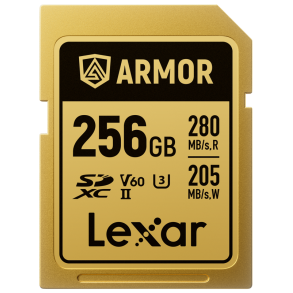 Lexar SDXC ARMOR Gold UHS-II U3, Stainless Steel, IP68 R280/W210 (V60) 256GB