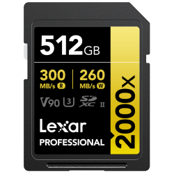 Lexar SDXC Pro 2000X UHS-II U3 R300/W260 (V90) 512GB