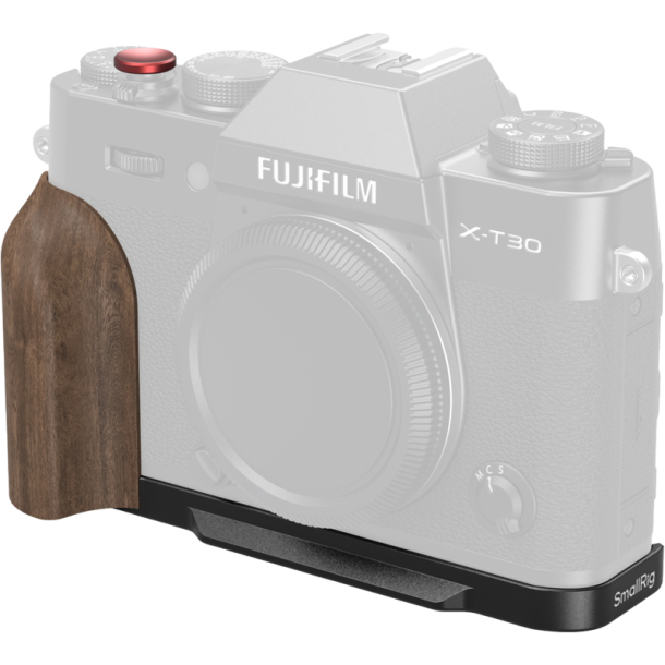 SmallRig 5666 L-Shaped Mount Plate with Wooden Handle for FUJIFILM X-T30 / T30 II / T30 III Black