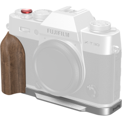 SmallRig 5667 L-Shaped Mount Plate with Wooden Handle for FUJIFILM T30 / T30 II / X-T30 III Silver