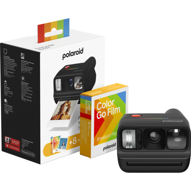 Polaroid Go Gen 3 Black + Color Film Bundle (8 Photos)