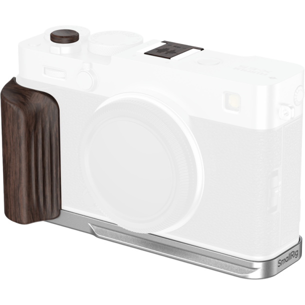 SmallRig 6236 L-Shaped Mount Plate with Wooden Handle for FUJIFILM X-E5 (Ebony, Silver)