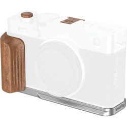 SmallRig 5984 L-Shaped Mount Plate with Wooden Handle for FUJIFILM X-E5 (Rosewood, Silver)