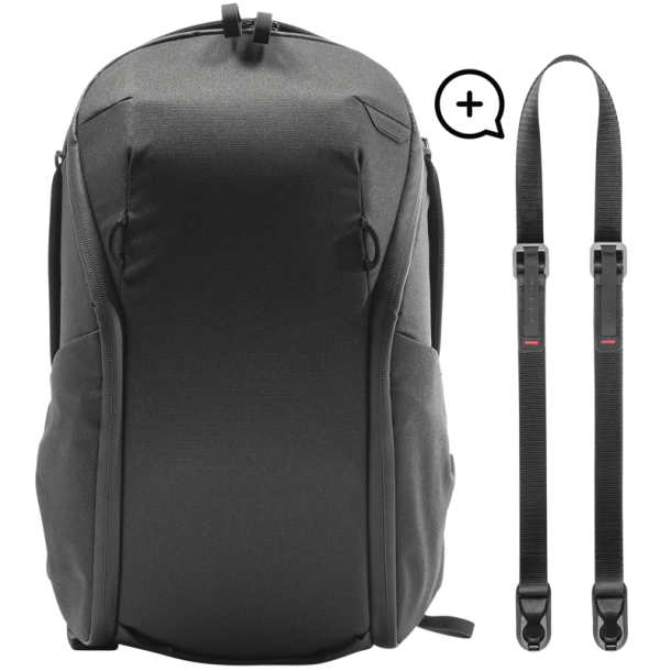Peak Design Everyday Backpack 15L Zip v2 I Black+ Free Leash I Black