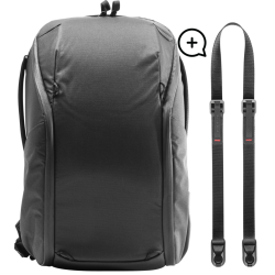 Peak Design Everyday Backpack 20L Zip v2 I Black + Free Leash I Black
