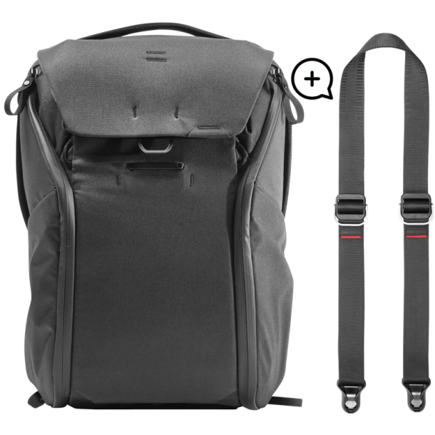Peak Design Everyday Backpack 20L v2 I Black + Free Slide Lite Strap I Black
