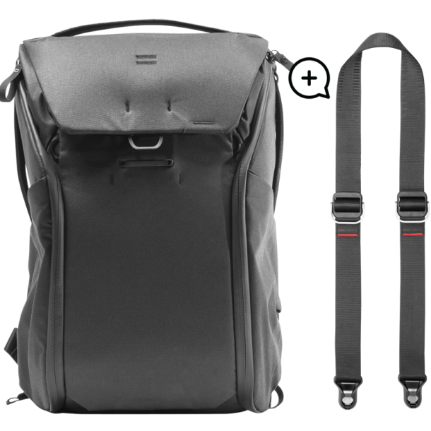 Peak Design Everyday Backpack 30L v2 I Black + Free Slide Lite Strap I Black