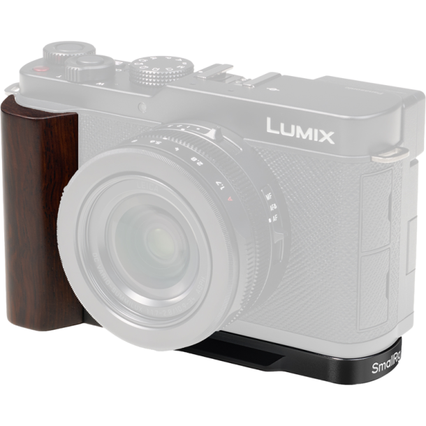 SmallRig 5942 L-Shaped Mount Plate with Wooden Handle for Panasonic LUMIX L10 Black
