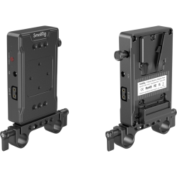 SmallRig 3498 Battery Adapter Plate V-Mount (Basic Version) with Dual Rod Clamp