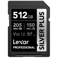 Lexar SDXC Professional SILVER Plus 1066x UHS-I/U3/A2/4K R205/W150 (V30) 512GB