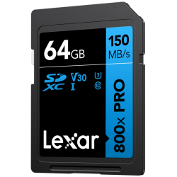 Lexar SDXC 800x Pro UHS-I cards, C10 (V30) U3, R150, 64GB