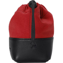 Artisan &amp; Artist | ACAM-LP120 | Fabric and Leather Lens Pouch (S) Red/Black