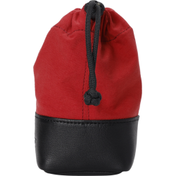 Artisan &amp; Artist | ACAM-LP140 | Fabric and Leather Lens Pouch (M) Red/Black