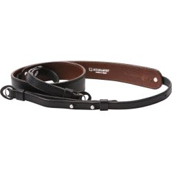 Artisan &amp; Artist | ACAM-284 | Three-length Adjust. Italian Leather Strap (w/Ring/Eyelets) Black