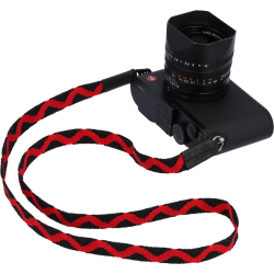 Artisan &amp; Artist | ACAM-317 | Silk Camera Strap w/ Traditional Japanese Pattern, BLK/Red