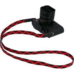 Artisan &amp; Artist | ACAM-318 | Silk Camera Strap w/ Traditional Japanese Pattern (Long) BLK/Red